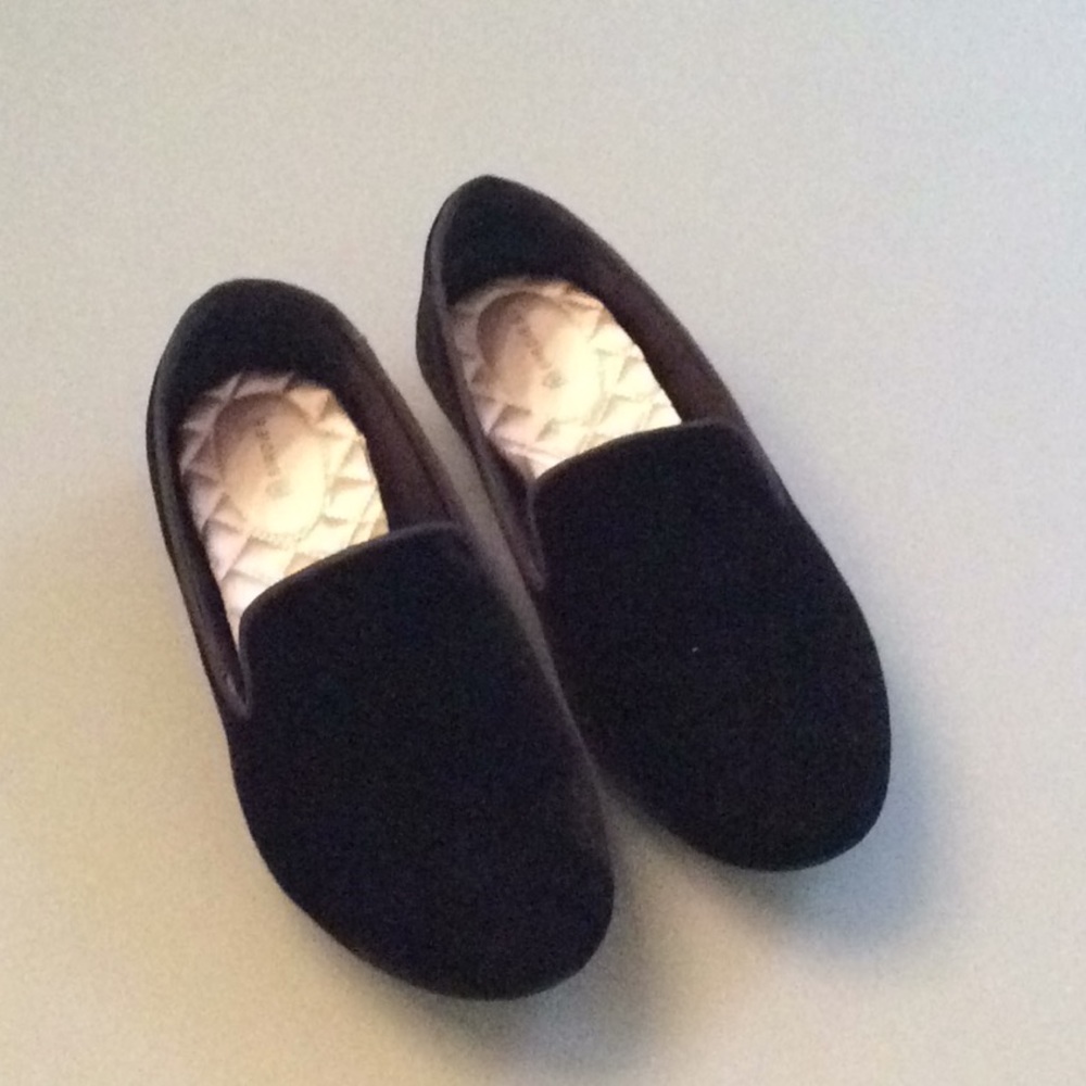 Birdies The Starling Black Velvet Flat